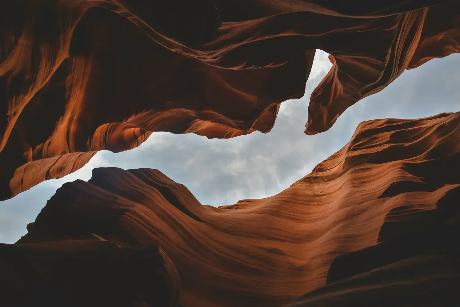 Sunlit red sandstone canyon walls